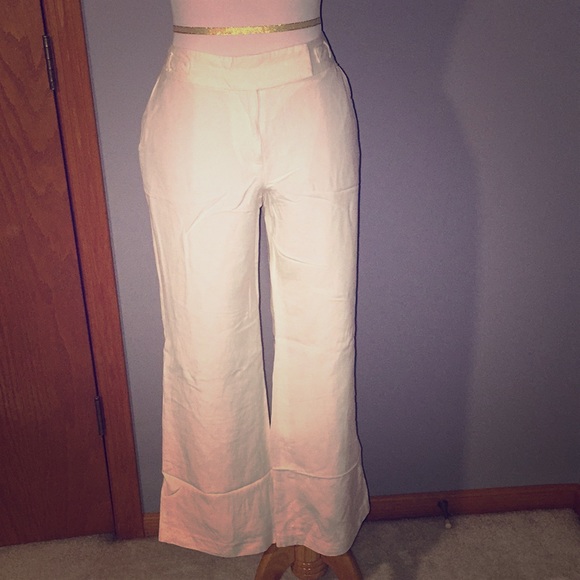 Ann Taylor Pants - White linen Ann Taylor 6P pants
